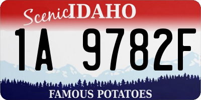ID license plate 1A9782F