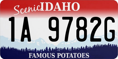 ID license plate 1A9782G