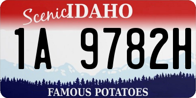 ID license plate 1A9782H