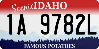 ID license plate 1A9782L