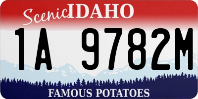 ID license plate 1A9782M