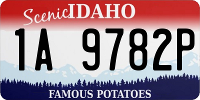 ID license plate 1A9782P