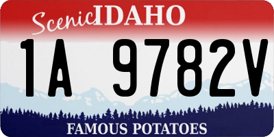 ID license plate 1A9782V