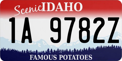 ID license plate 1A9782Z