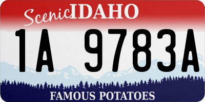 ID license plate 1A9783A