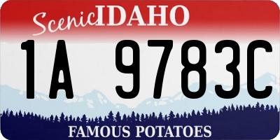 ID license plate 1A9783C