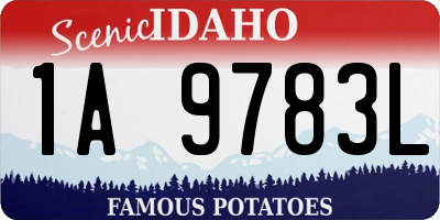 ID license plate 1A9783L