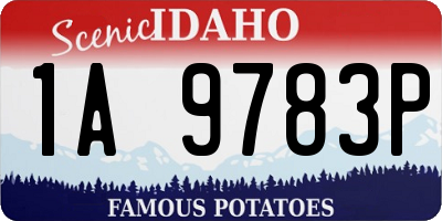 ID license plate 1A9783P