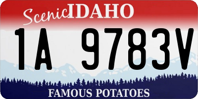 ID license plate 1A9783V
