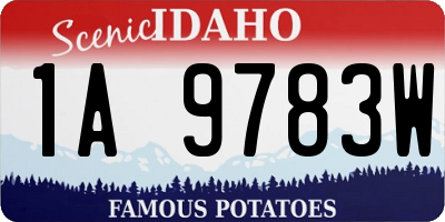 ID license plate 1A9783W