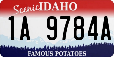 ID license plate 1A9784A