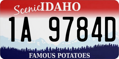 ID license plate 1A9784D
