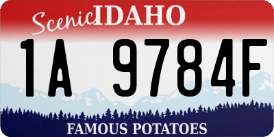 ID license plate 1A9784F