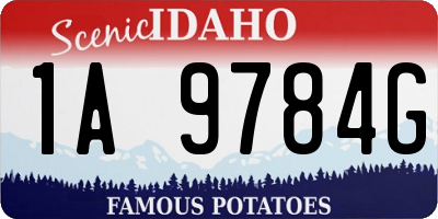 ID license plate 1A9784G