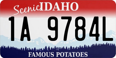 ID license plate 1A9784L