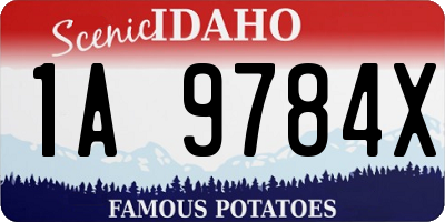 ID license plate 1A9784X