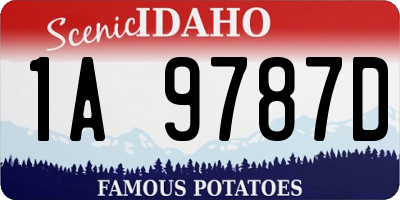 ID license plate 1A9787D
