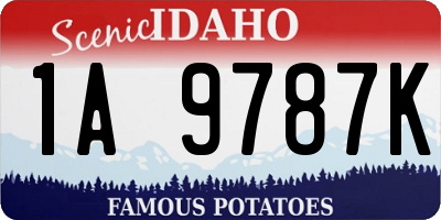 ID license plate 1A9787K