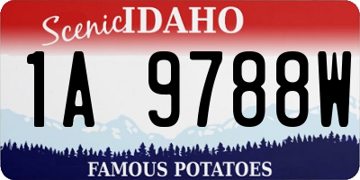 ID license plate 1A9788W