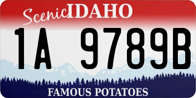 ID license plate 1A9789B