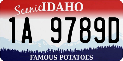 ID license plate 1A9789D