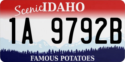 ID license plate 1A9792B