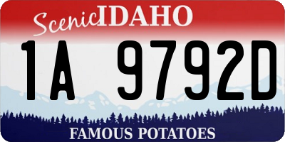 ID license plate 1A9792D