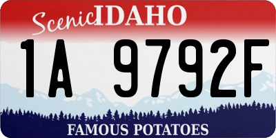 ID license plate 1A9792F