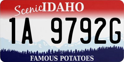 ID license plate 1A9792G