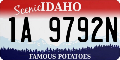 ID license plate 1A9792N