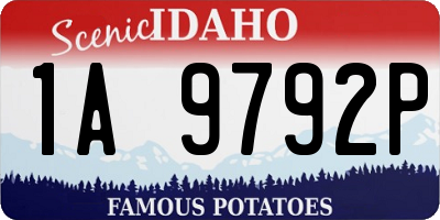 ID license plate 1A9792P
