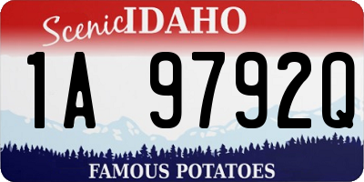 ID license plate 1A9792Q
