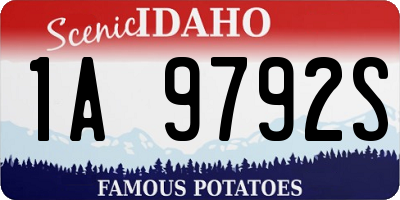 ID license plate 1A9792S