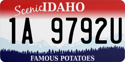 ID license plate 1A9792U