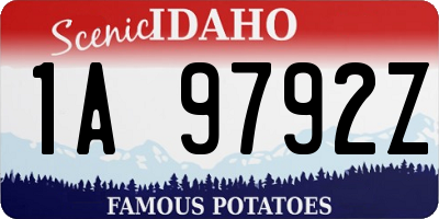 ID license plate 1A9792Z