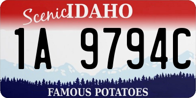ID license plate 1A9794C