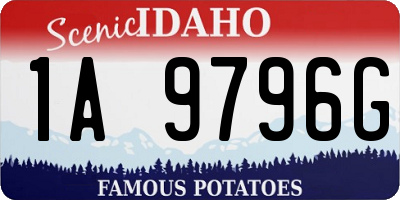 ID license plate 1A9796G
