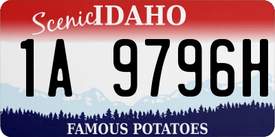 ID license plate 1A9796H