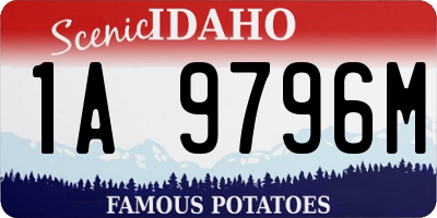 ID license plate 1A9796M