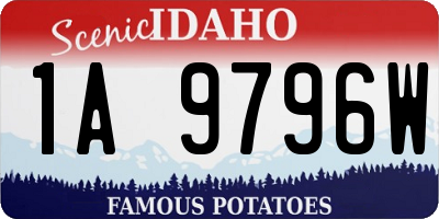 ID license plate 1A9796W