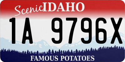 ID license plate 1A9796X