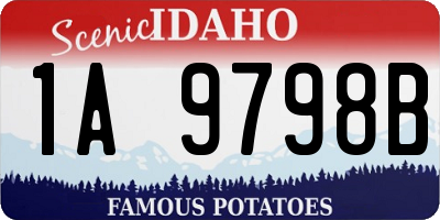ID license plate 1A9798B