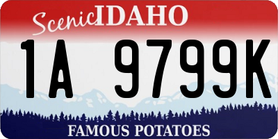 ID license plate 1A9799K