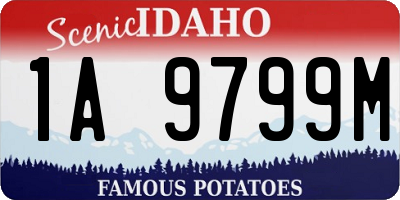 ID license plate 1A9799M