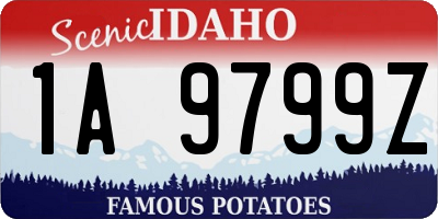 ID license plate 1A9799Z