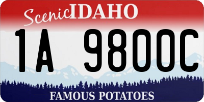 ID license plate 1A9800C