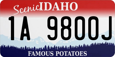 ID license plate 1A9800J