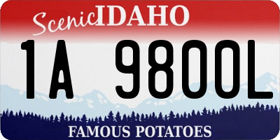 ID license plate 1A9800L