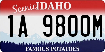 ID license plate 1A9800M