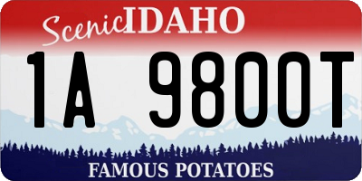 ID license plate 1A9800T